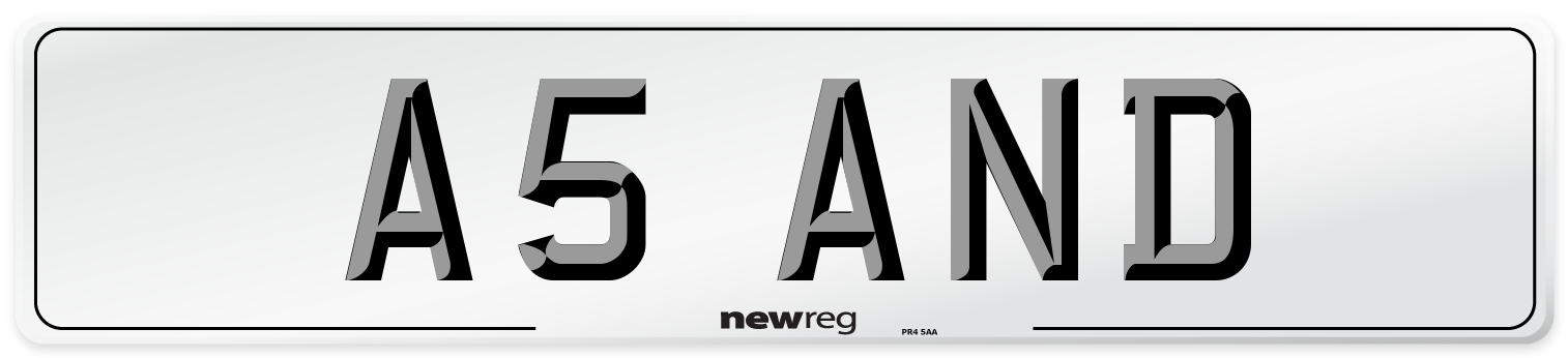 A5 AND Number Plate from New Reg
